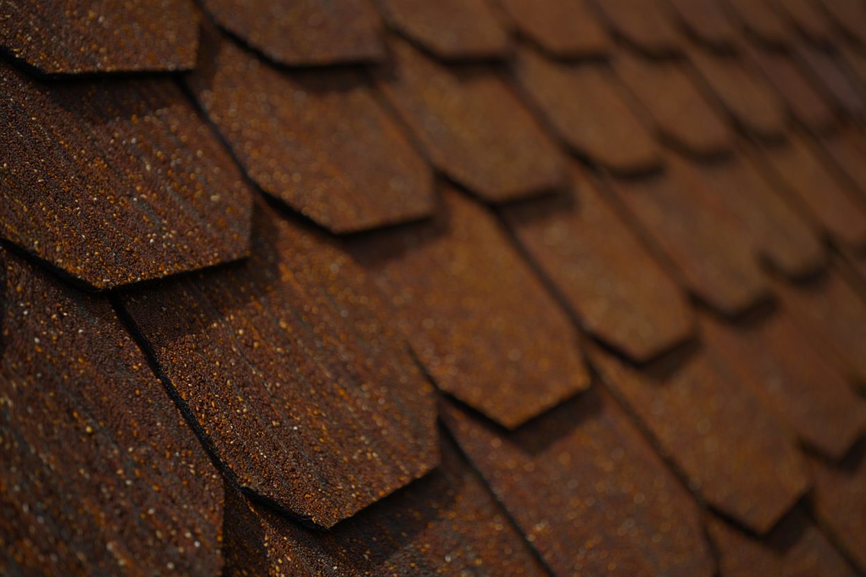 Architectural shingles closeup