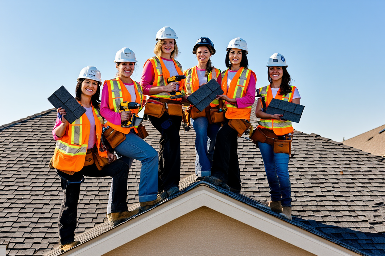 Female roofing crew